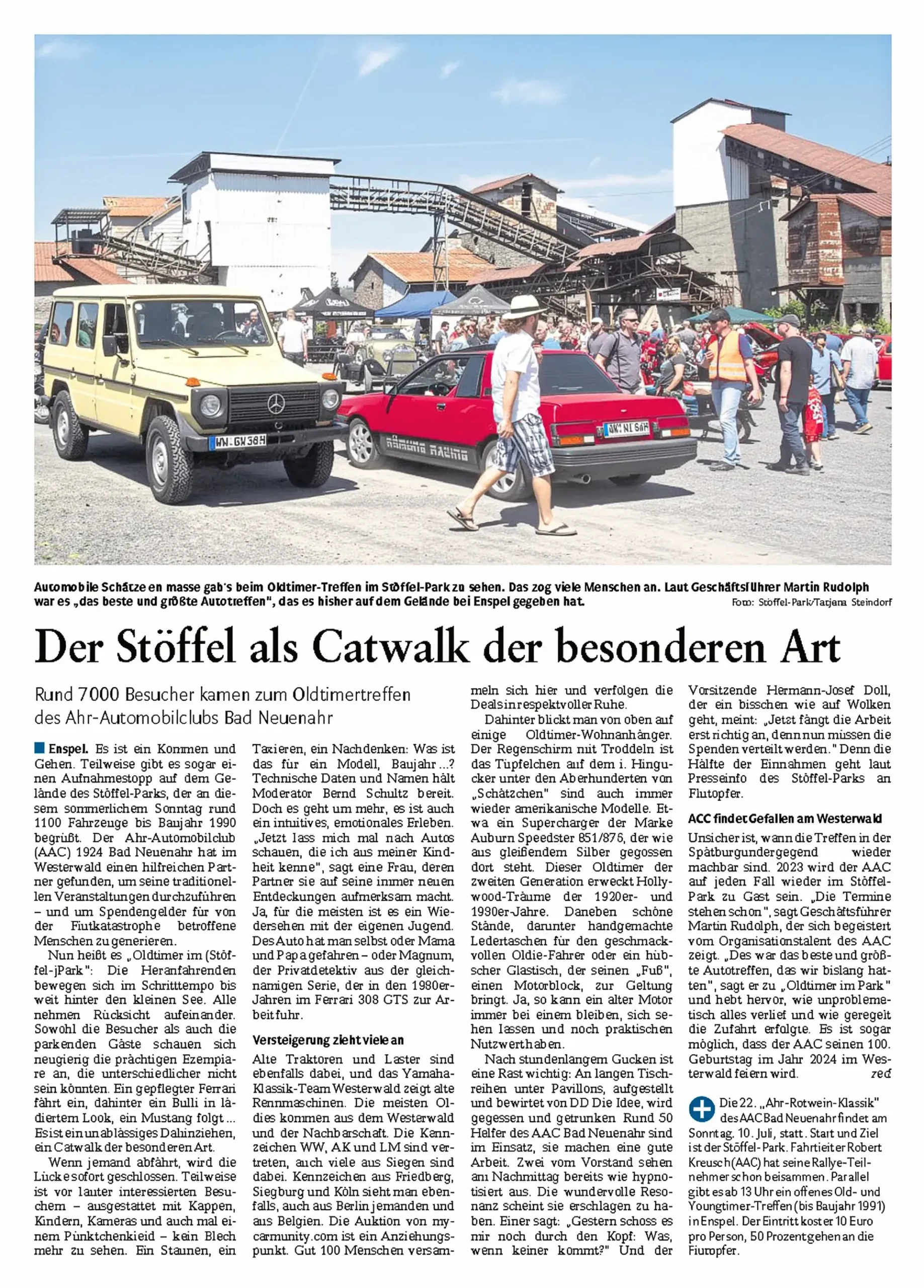 Ahr-Automobil-Club-1924-e.V. - Oldtimer im Park - Westerwälder Zeitung - Enspel - Der Stöffel als Catwalk der besonderen Art - 2022