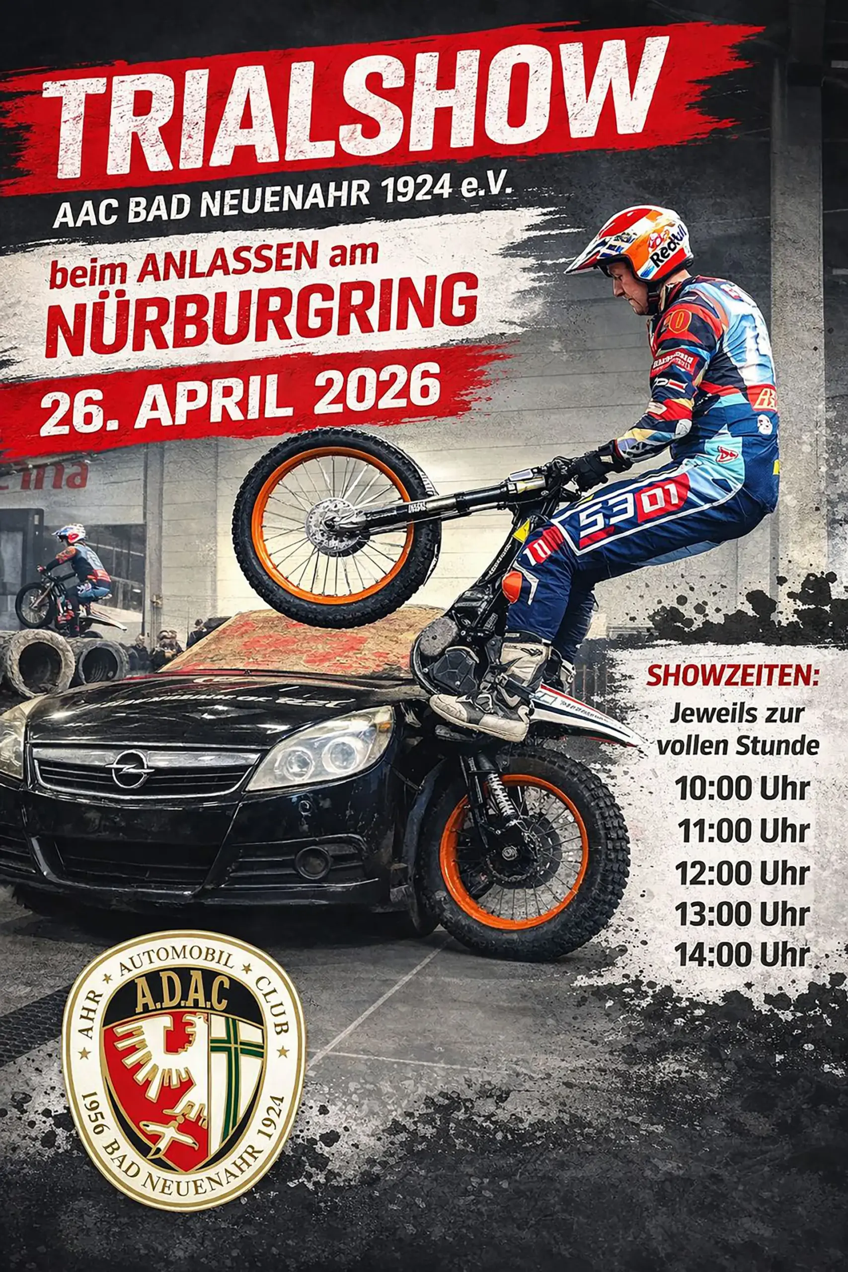Trialshow beim Anlassen am Nürburgring am 26 April 2026 - Plakat